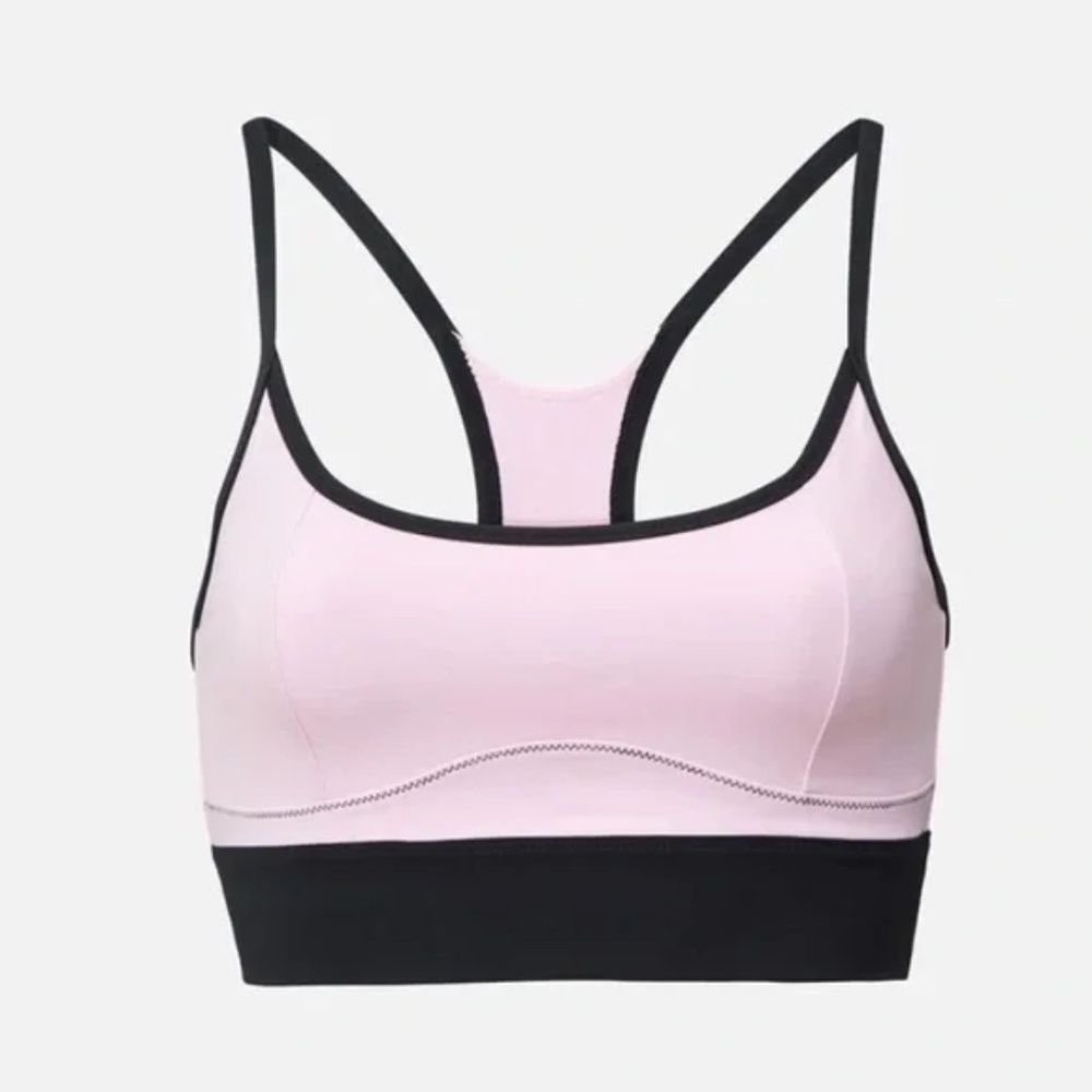 NWT Bandier x SOLID & STRIPED SPORT Soleil Strappy Bra Cloud Pink Black Small